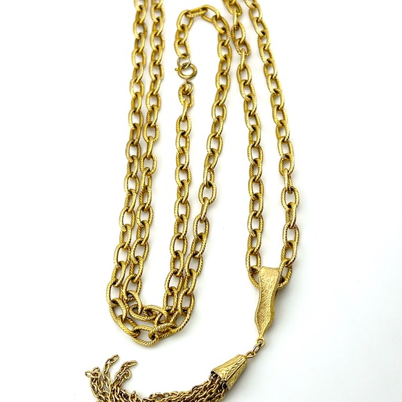 Vintage Gold Toned Chain Necklace Extra Long 49 inches - Picture 3 of 4